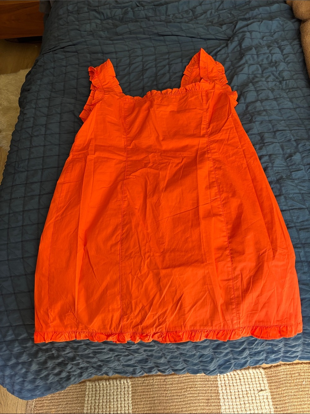 J. Crew Orange Smocked Strap Dress